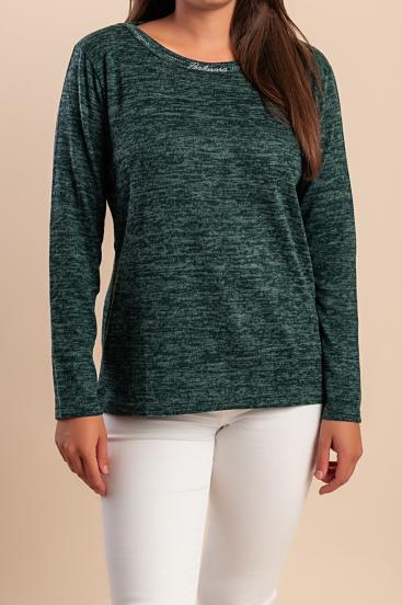 Pullover mit dekorativem Detail, grün