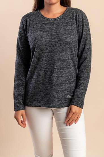 Pullover mit dekorativem Detail, grau