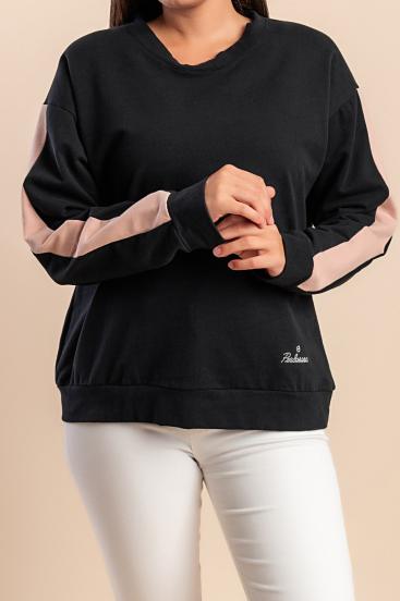 Baumwoll-Hoodie, schwarz