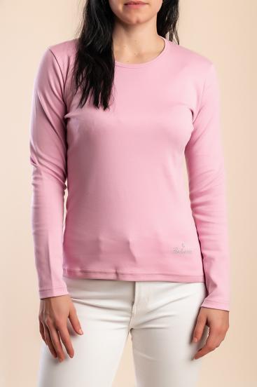 Langarmshirt aus Baumwolle, hellrosa