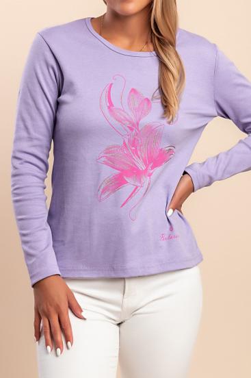 Langarmshirt aus Baumwolle, flieder