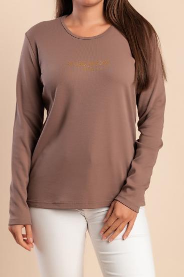 Baumwoll-Longsleeve, braun