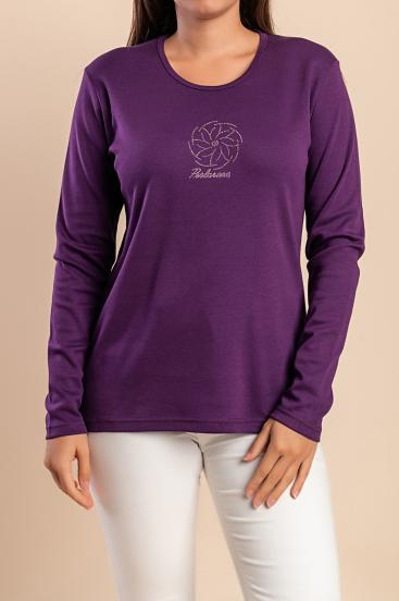 Langarmshirt aus Baumwolle, lila