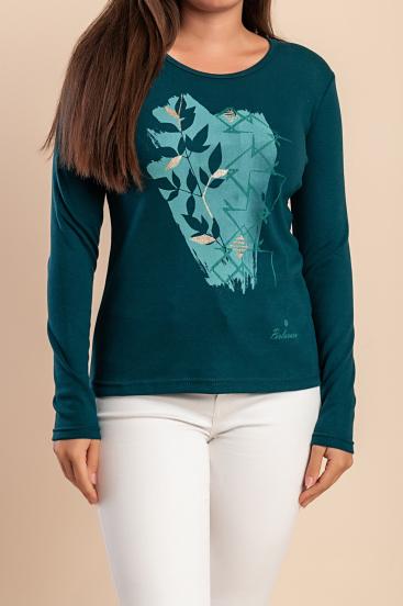 Langarmshirt aus Baumwolle, grün