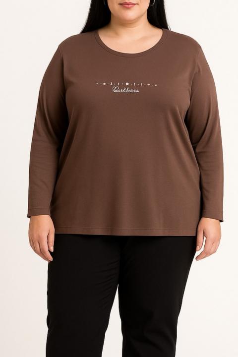 Baumwoll-Longsleeve, braun