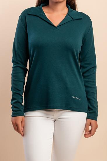 Langarmshirt aus Baumwolle, grün