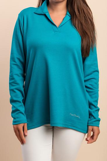Langarmshirt aus Baumwolle, Mint