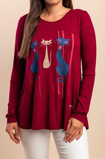 Langarmshirt, bordeaux