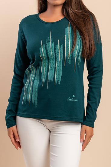 Langarmshirt aus Baumwolle, grün