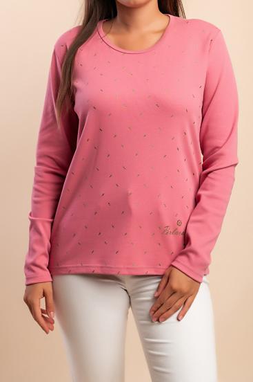 Langarmshirt aus Baumwolle, rosa