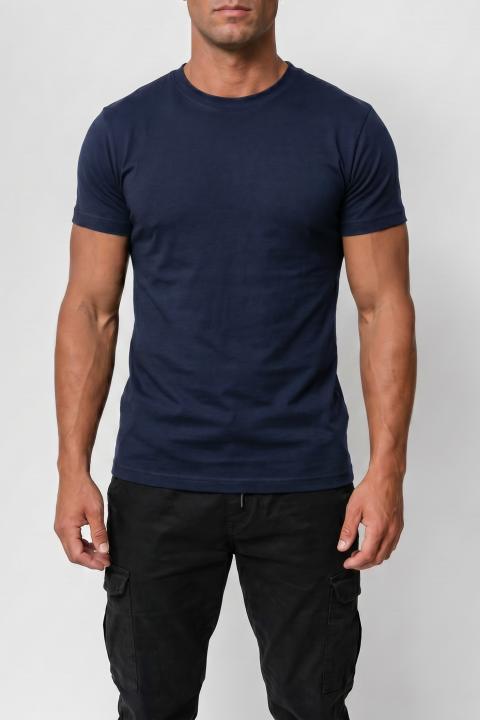 Herren Baumwoll-T-Shirt, Dunkelblau