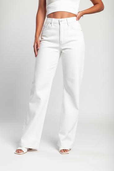 "Luxe Jeans" Super dehnbare High-Waist-Jeans mit weitem Bein