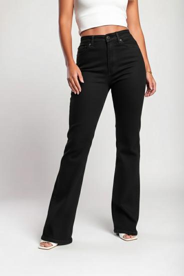 "Luxe Jeans" Super Stretch Schlaghose mit hoher Taille