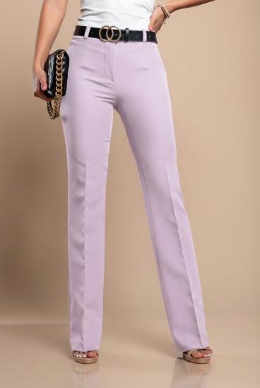 Elegante lange Hose mit geraden Beinen, staubiges Flieder