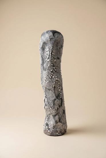Handgefertigte glasierte Relief-Keramikvase