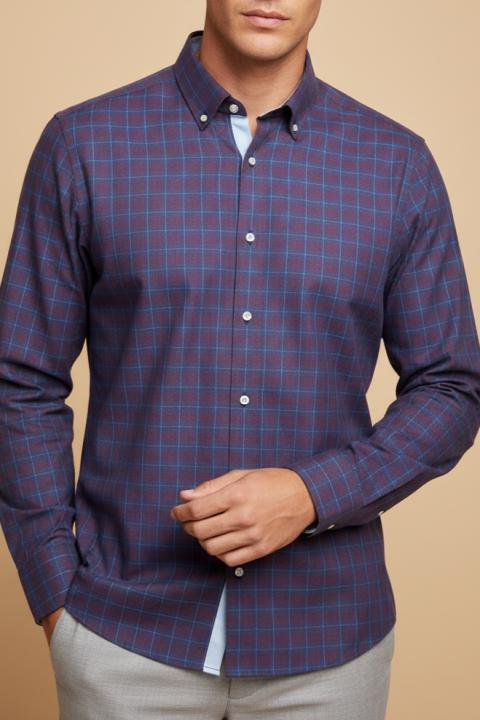 Herren bedrucktes Hemd, Blau