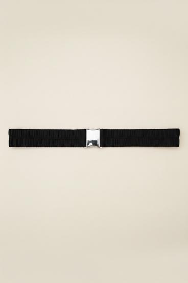 Elastisches Hundehalsband mit Metallschnalle, schwarz
