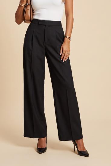 Elegante Weite Hose "Signature Wide", Schwarz
