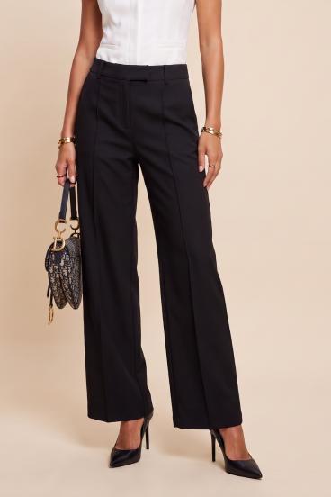 Elegante Weite Hose „Soft Wide“, Schwarz