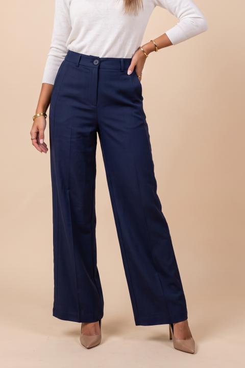 Elegante gerade Hose, Dunkelblau