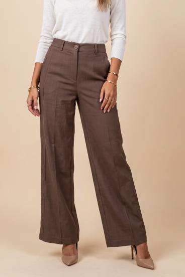 Elegante gerade Hose, Braun