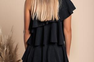 Elegantes Minikleid mit Rüschen Liona, schwarz