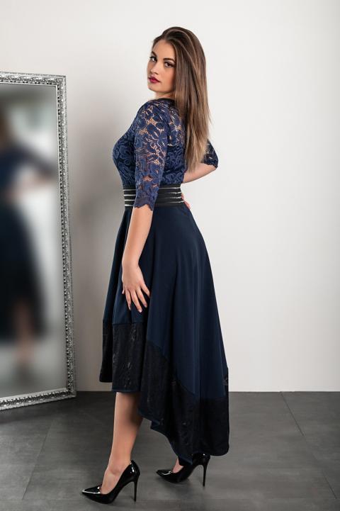 Elegantes Kleid mit Spitze Bianca, dunkelblau