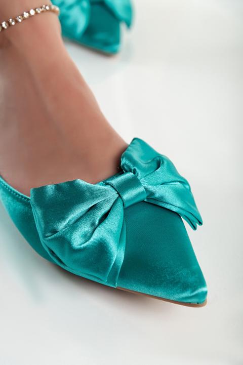 Schuhe mit Zierschleife, grün
