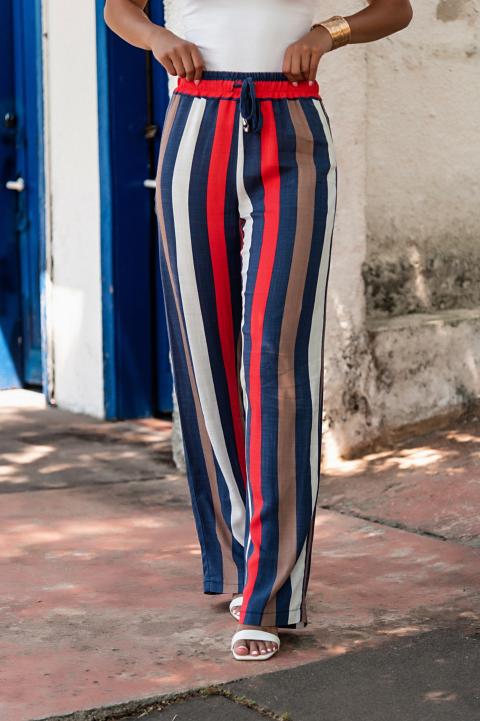 Elegante Hose mit Streifenmuster, dunkelblau