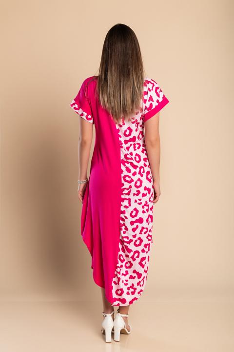 Elegantes Maxikleid mit Leopardenmuster, rosa