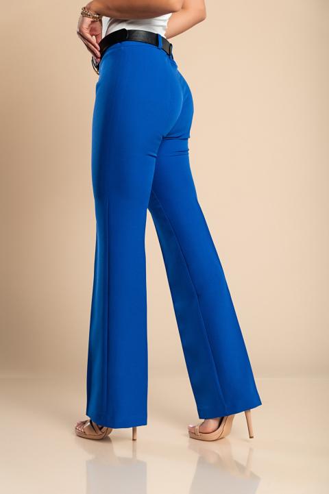 Elegante lange Hose mit geradem Bein, blau