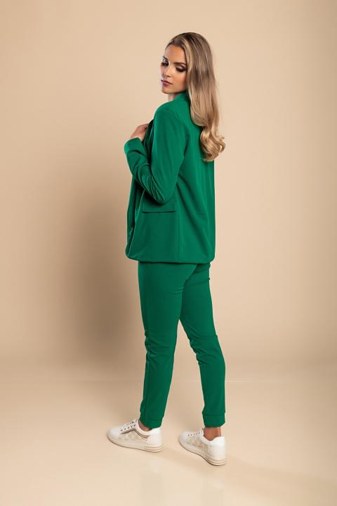 Einfarbiges, elegantes Set aus Blazer und Hose Estrena, hellgrün